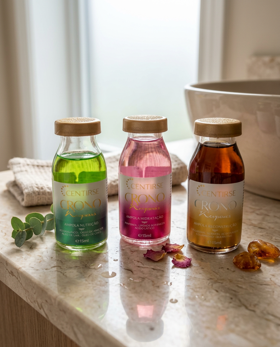 Trio Ampolas 15ml Crono Repair (Hidratação + Nutrição + Reconstrução)