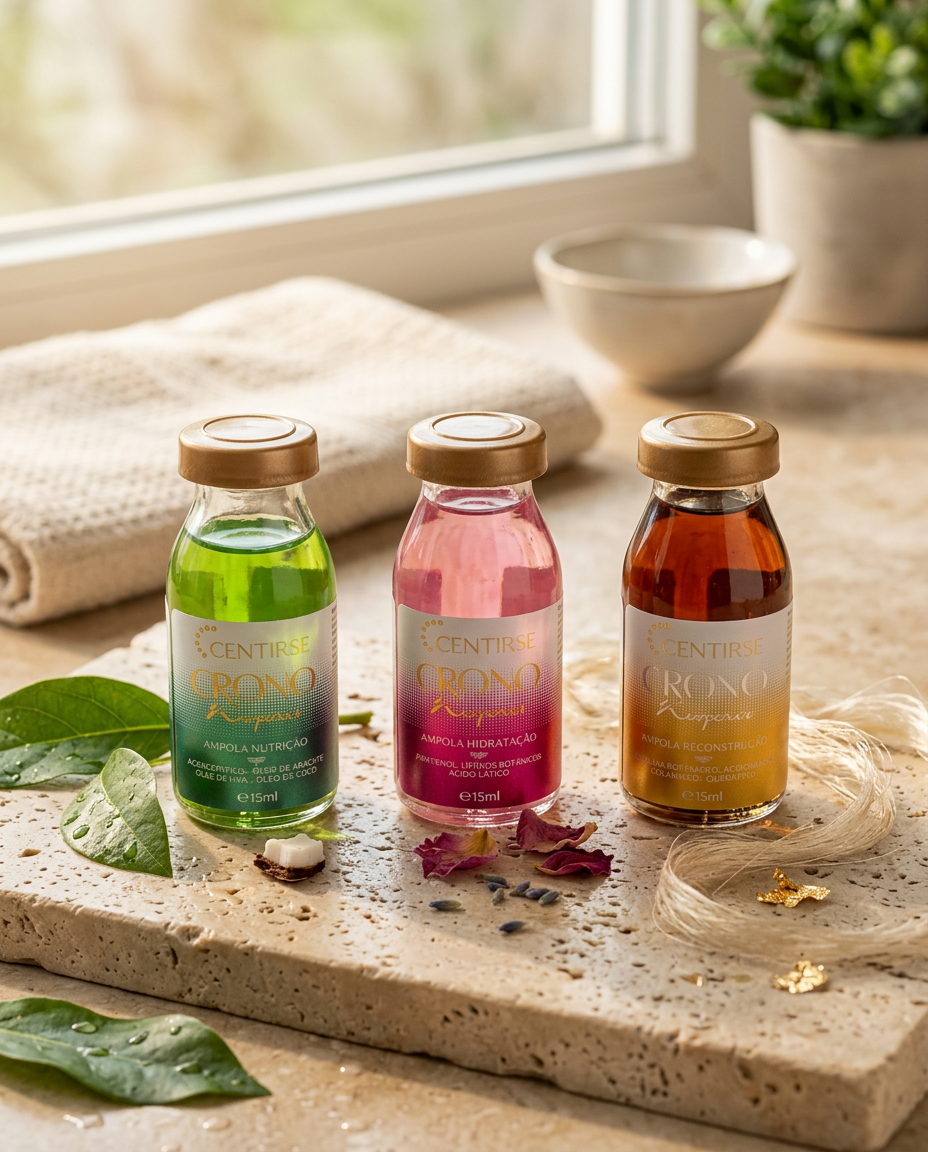 Trio Ampolas 15ml Crono Repair (Hidratação + Nutrição + Reconstrução)