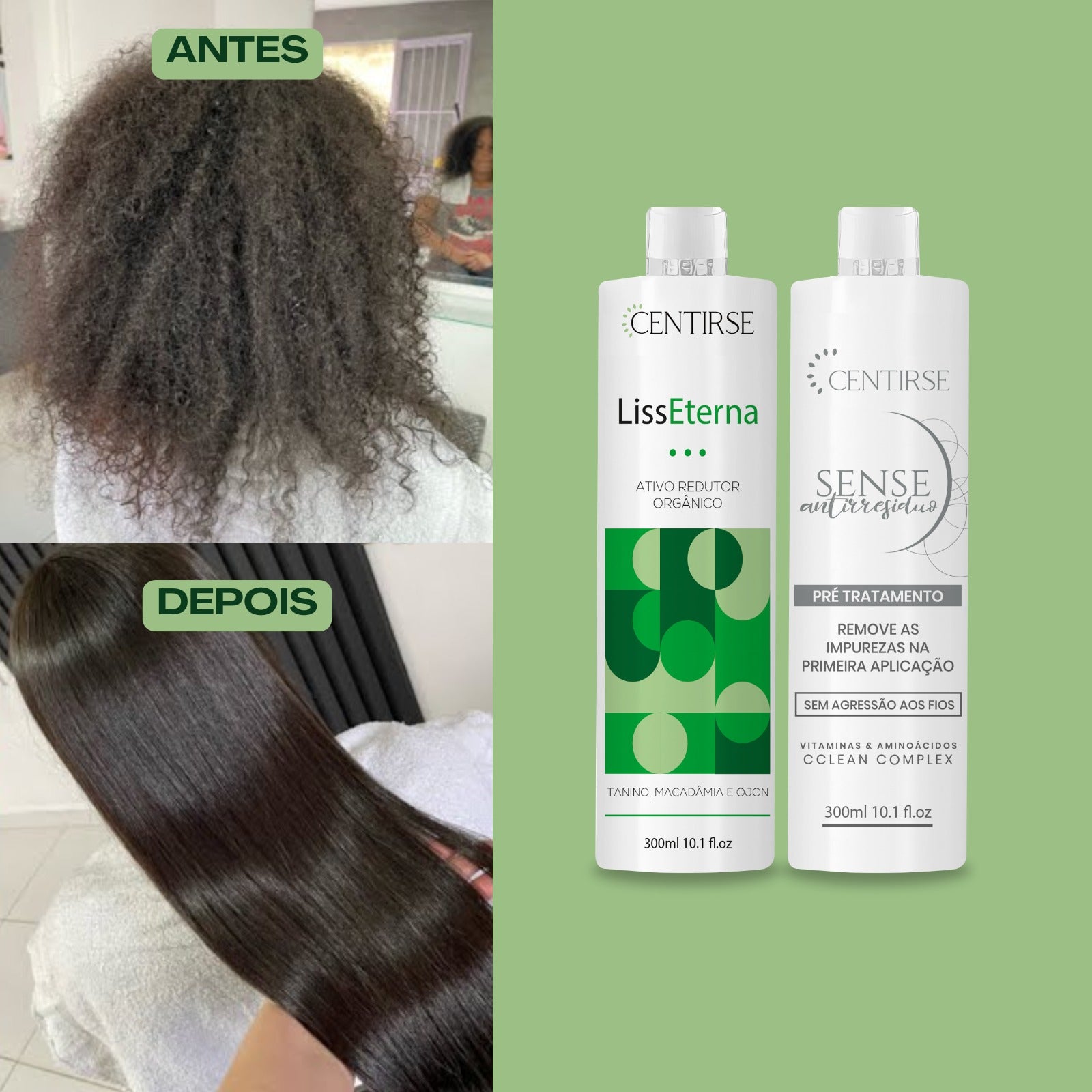 Redutor de Volume Orgânico LissEterna Centirse 300ml Kit Profissional