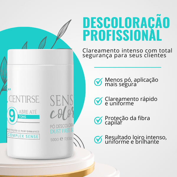 Pó Descolorante Sense Color Dust Free Centirse 500g